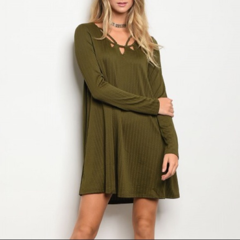 Olive green dress - Picture 2 of 3